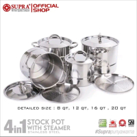 Supra Panci Stainless Steel Steamer Set 4in1  + Tutup SS Lid WSP