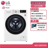 LG樂金 9公斤WiFi蒸洗脫烘滾筒洗衣機 WD-S90VDW 贈基本安裝 (獨家送好禮)