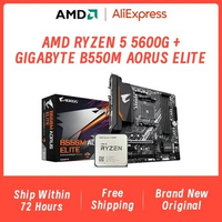 New AMD Ryzen 5 5600G 6-Core 12-Therads PCIe 3.0 Gaming DDR4 CPU + GIGABYTE B550M AORUS ELITE Motherboard Set For PC