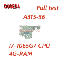 OUGEDA FH5LI LA-J801P For ACER Aspire A315-56 Laptop Motherboard With I3-1005G1 I5-1035G1 I7-1065G7 CPU 4G-RAM DDR4 Mainboard