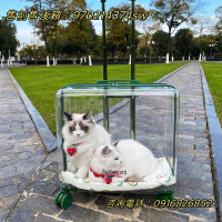 狗狗行李箱貓包外出便攜太空艙透明貓咪推車寵物拉桿箱大容量籠子