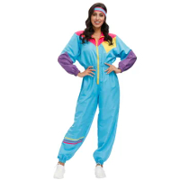 Retro 60s 70s Hippie Cosplay Carnival Halloween Costume For Women Fancy Disguise Jumpsuits Party Night Club