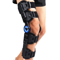 Hinged ROM Knee Brace, Post Op Knee Brace for Recovery, Adjustable Medical Orthopedic Support Stabilizer After Surgery