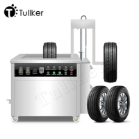 Oil Rust Degreasing Ultrasonic Cleaner with Automatic Lift Engine Rim Tyre Wheel Hub Sonic Clean Washing Equipment SUS304 Tank