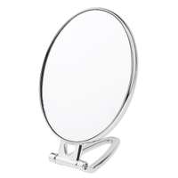 Cermin bulat dua sisi dengan pembesaran 1x dan 2x-pemegang lipat laras untuk bilik mandi