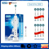 Oral B Pro2000 Electric Toothbrushes 3D Sonic Rotation Teeth Whitening 2 Modes Visible Pressure Sensor Rechargeable Waterproof
