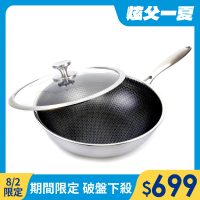 【MASIONS 美心】維多利亞Victoria 皇家316不鏽鋼複合黑晶鍋炒鍋32cm(台灣製造 電磁爐適用)