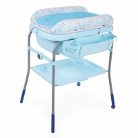【Chicco】Cuddle &amp; Bubble洗澡尿布台(嬰兒用浴盆)-2色-泡泡水藍