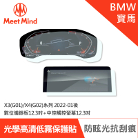 【Meet Mind】光學汽車高清低霧螢幕保護貼 BMW X3 G01 /X4 G02 儀錶板12.3吋+中控12.3