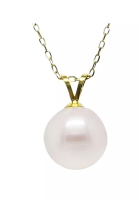 LITZ [SPECIAL] LITZ (18K) Natural Pearl Pendant with 14K Gold Plated 925 Silver Chain PP002-SN