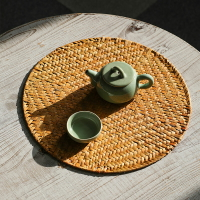 手工編織餐墊 隔熱墊防燙砂鍋 簡約草編墊圓形墊子茶杯墊