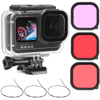60M Waterproof Case for GoPro Hero 9 Black Underwater Protective Housing Case with LCD Touch Back Door And Quick Release Mount
