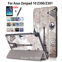 Case For ASUS Zenpad 10 Z301MLF Z301ML Z301 10.1" Cover Funda Stand Tablet Case For Asus Zenpad 10 Z300CL Z300C Z300m +Film+Pen