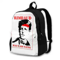 Bad Blood Ii Fashion Travel Laptop School Backpack Bag Rimbaud Poetry 80s Movies Funny Puns