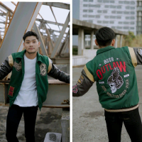 Jaket Pria Terbaru Jacket Varsity Baseball Outlaw Freedom BGSR Full Bordir / Jaket Bomber Casual Pri