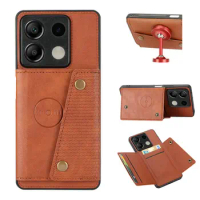 For Poco X6 F6 X3 Pro X 3 NFC X4 GT Flip Case Leather Card Back Panel Xiaomi Poco F6 Pro Case Phone X5 M5S F2 F3 F4 M3 F5 4 X 6