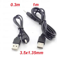 Universal 3.5mm DC Power Cable USB Charger Charging Cable Wire for 18650 Rechargeable Battery for Headlamp Flashlight Torch B4
