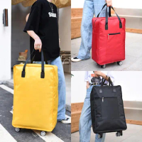 With Wheels Foldable Shopping Bags Folding Shopping Pull Cart Trolley Bag Reusable Grocery Bags Food Organizer Vegetables Bag