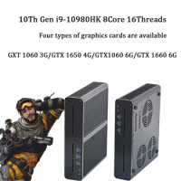 10th Gen i9 MINI Gaming PC Intel Core i9-10980HK GTX1650 4G GTX1660 6G GPU high-end gaming computer 2 * DDR4 4K DVI HDMI DP