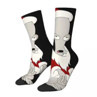 Happy Funny Roger As Santa Men's Socks Vintage Harajuku A-American Dad Cartoon Hip Hop Novelty Pattern Crew Crazy Sock Gift