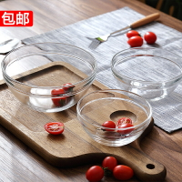 透明玻璃碗水果碗盤沙拉碗甜品碗泡面碗耐大號玻璃碗泡面創意餐具