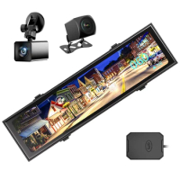 11.26inch Black Box 4k Car Dash Cam Recorder With Gps Wifi Dual Camera