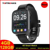 New 4G Smart Watch Men Women 4GB 64GB Android 9 GPS 900mAh Dual Camera 5MP+8MP IP68 Waterproof 5ATM Smartwatch For Xiaomi Phone