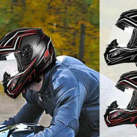 Full Face Motorcycle Helmets Motorcycle Riding Helmet 3C Certified Full Helmet For Mens Breathable Full Face Racing Helmet