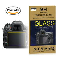 2x Self-Adhesive 0.25mm Glass LCD Screen Protector w/ Top LCD Film for Nikon D7500 D7200 D7100 D850 Digital SLR Camera