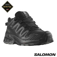 官方直營 Salomon 女 XA PRO 3D V9 Goretex 健野鞋 黑/幻灰/藍灰