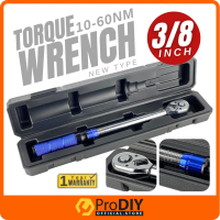 3/8 Inch Driver Click Adjustable Micrometer Torque Wrench Spanar 10-60N.m With Hard Case