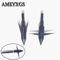 6/12/24Pcs 140 GrainArchery Bowfishing Arrowheads Tips Broadheads Point Bow Fish Barbed Gig Outdoor Hunting Shooting Accessories