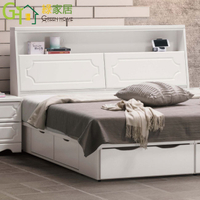 【綠家居】奈瑪莎法式白5尺雙人床頭箱(不含床底＋不含床墊)