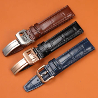 20mm Watch Band for IWC Portofino Mark Replacement Leather Strap Watch Black Coffee Blue Watch Belt Men's Bracelet Hombre Correa