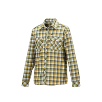 【Fit 維特】男格紋吸排保暖襯衫-綠卡其-FW1202-95(襯衫/男裝/上衣/休閒上衣)