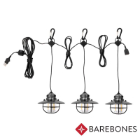 【Barebones】Edison String Lights串連垂吊營燈『霧黑』 LIV-265