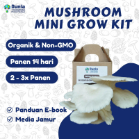 Paket Edukasi Belajar Gardening Jamur Tiram Putih Coklat Organik Pemula Mushroom Mini Grow Kit