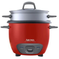 AROMA® 14-Cup (Cooked) / 3Qt. Rice &amp; Grain Cooker, Red, New, ARC-747-1NGR