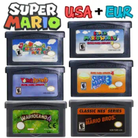 Mario Series GBA Games 32 Bit Cartridge Video Game Console Memory Card Super Mario Advance Bros. 3 for GBA GBASP NDSL