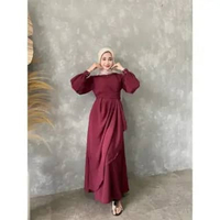 NABILLA MAXI DRESS CRINCLE AIRFLOW ,DRES PESTA KONDANGAN TERBARU, Gamis remaja kekinian GAMIS LEBARA
