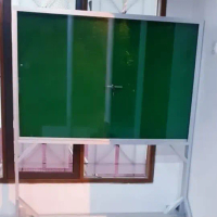 Mading Kaca Kaki Roda Ukuran 90x120cm