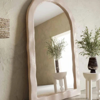 French Luxury Full-length Mirror Creative Undulating Frame Mirror Modern Home Decoration European Style HD Mirror Size 60x160cm