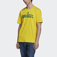 Adidas Brazil Tee HD6370 男 短袖上衣 T恤 運動 足球 巴西隊 棉質 國際版 黃 綠