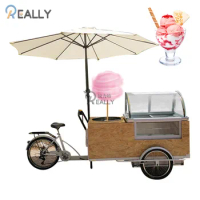 Oem Customize Europe 3 Wheel Classical Marshmallow Bike Food Cart Bike Cotton Candy Floss Machine Marshmallow Snack Tricycle
