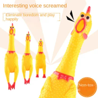 Screaming Chicken Design Durable Dog Chew Toys Tough Squeaky Dog Grinding Teeth Toys Squishy Funny Stress Reliever Toys