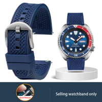 Premium-Grade Fluororubber Watch Strap 20mm 22mm For Seiko SRP777J1New Watch Band Diving Waterproof Bracelet Black Color Blue Gr
