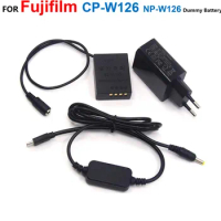 CP-W126 NP-W126 Dummy Battery+USB Type-C Cable+Charger For Fujifilm X-A2 A3 X-E2s X-Pro2 T20 T10 X-T30 X-T1 T2 X-T3 E3 Camera
