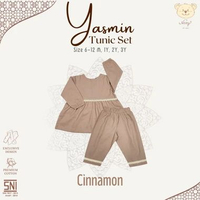 NARY - Pakaian Muslim Bayi dan Anak 6 Bulan - 3 Tahun (1 Stel) - Yasmin Tunic Set 3 y Cinnamon