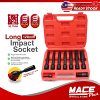 HotSale1/2 inch 128mm Long Hex Impact Socket Set 8-14mm / 8-19mm Tools Hard Case 360 Universal Joint