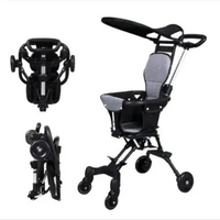 LB - Magic Stroller Bayi Murah Stroller Anak Kreta Bayi Dorong Roda 4 Baby Multi Fungsi HITAM KANOPI